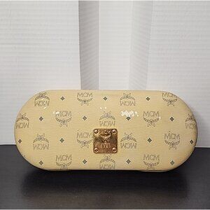 vintage MCM eyes Large Leather Hard Case Sunglass glasses eyeglasses hardshell